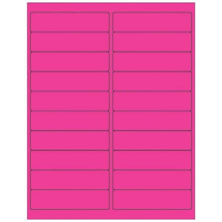 Bsc Preferred 4 x 1'' Fluorescent Pink Rectangle Laser Labels, 2000PK BUY00025188